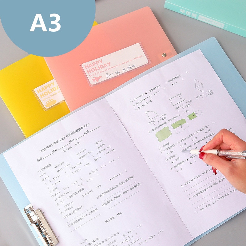 A3 Portable Manager File Bag Storage of Documents Kawaii A4 Test Papers Folder Korea Stationery For School Office Supplies
