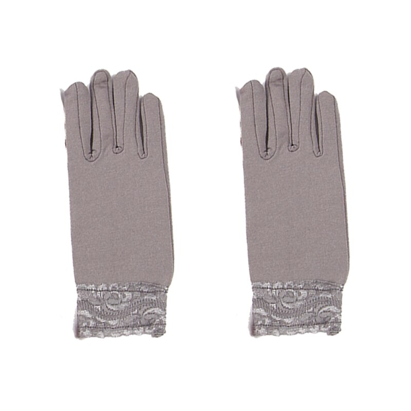 Gants en dentelle épaisse pour femmes, de mitaines courtes et épaisses à la pour la conduite, GL0324: Gray
