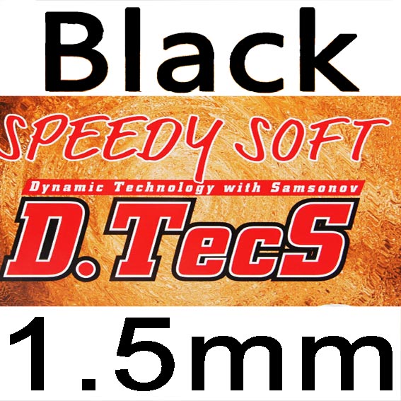 TIBHAR SPEEDY SOFT D.TECS short pips with sponge table tennis rubber ping pong tenis de mesa: black 1.5mm