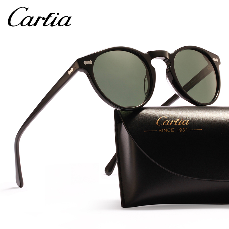 Carfia Gafas De Sol Mujer Hombre Polarizadas Redondas lentes de sol Gregory Peck Women Vintage Sunglasses 100% UV400 5288