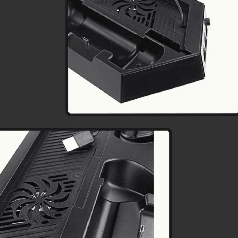 Slim Vertical Console Stand Holder Station with Dual Port Charging Charger and HUB for Playstation PS4 Controller