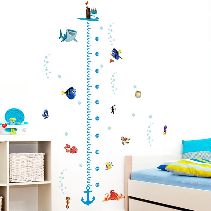 Cartoon Height Measure Wall Sticker for Kids Rooms Child Growth Ruler Stickers Gauge Growth Chart School Decals Nursery Bedroom