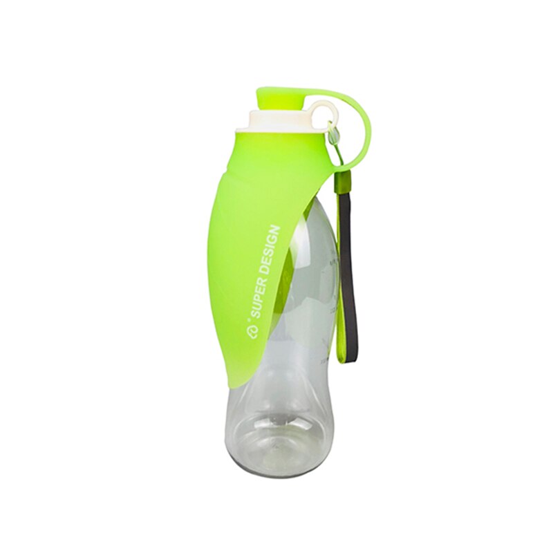 Botella de agua deportiva de silicona para perro, tazón portátil de viaje para cachorro, gato, dispensador de agua para mascotas al aire libre, accesorios para perros: Verde