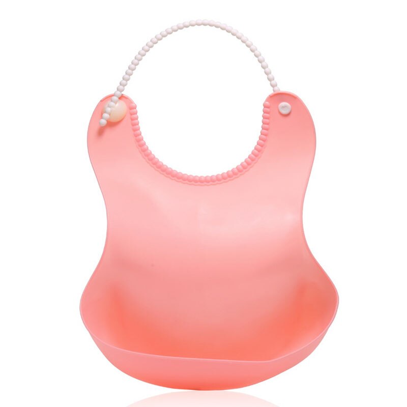 Bavaglini alla moda in silicone bavaglino impermeabile per neonati bavaglino solido regolabile diversi stili di bavaglini per bambini: light pink