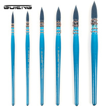 Pinceau d'écriture en bois bleu pour artiste pinceau aquarelle Style français pinceaux de peinture pointus pour fournitures d'art aquarelle