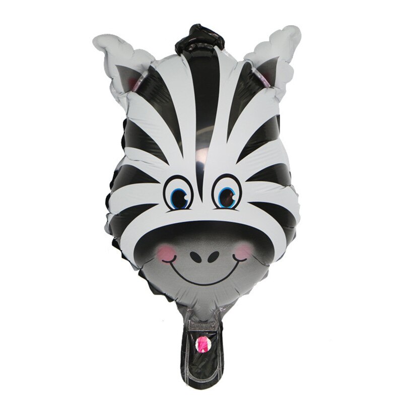Mini dyr hoved folie balloner oppustelige luftballon tillykke med fødselsdagsfest dekorationer børn baby shower festartikler: Zebra