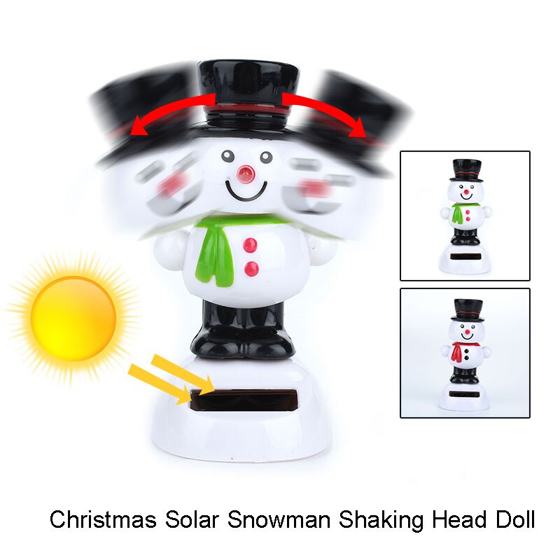 Zonne-energie Sneeuwpop Dansen Pop Speelgoed Home Decor Auto Ornament Speelgoed Handig Zonne-energie Grappig Shake Hoofd Sneeuwpop