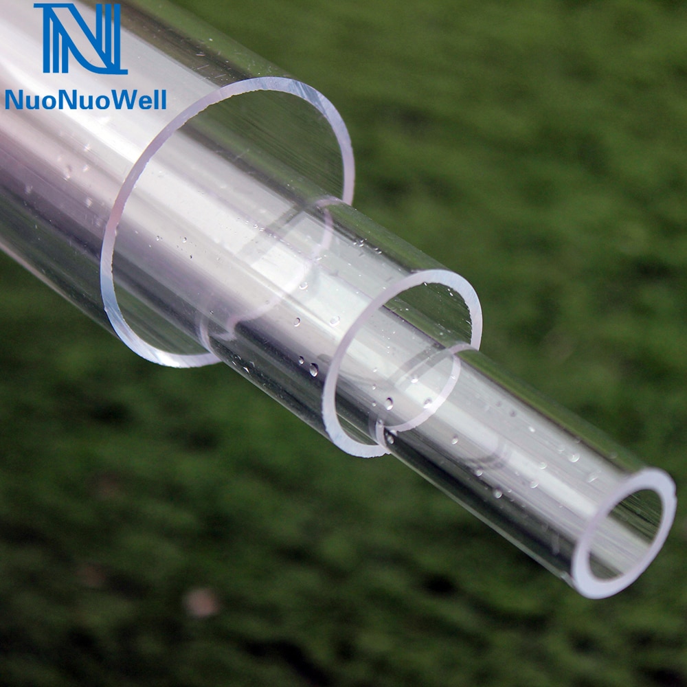 4Pc x50cm Crystal Pipe Plexiglass Solid Pipe DIY Level Gauge 99% Clear Hard Tube Aquarium Water Supply Visiable Out Dia.16-40mm