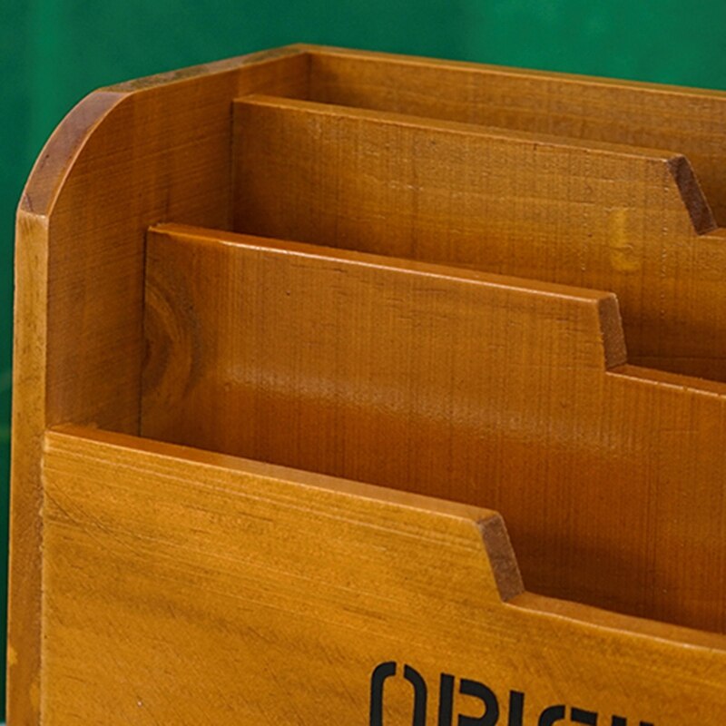 Solid Wood Retro Storage Cabinet Newspaper Books azine Box Newspaper Rack Folder with Drawer