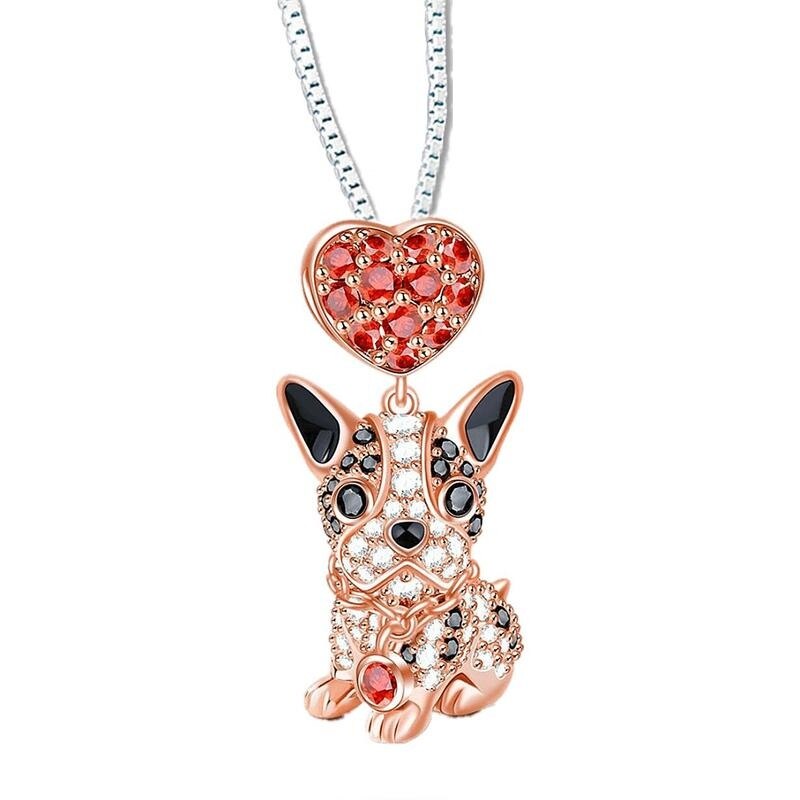 Prachtige Mode Hond Ketting Natuurlijke Glanzend Zirkoon Hond Ketting Casual Elegante Vrouw Ketting Dames Sieraden Banket Sieraden