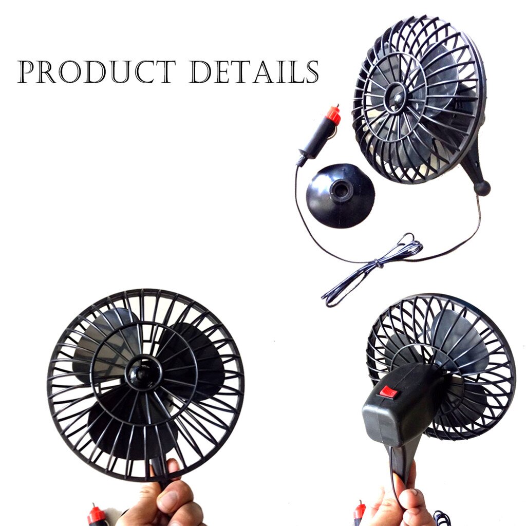 WUPP Elektrische Auto Fan Auto 4 Inch Zomer Mini Ventilator Aangedreven Adsorptie 12v Auto elektrische Ventilator 9710