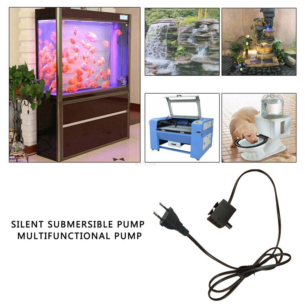 Ultra-Quiet Submersible Water Fountain Pump Filter Fish Pond Aquarium Water Pump Tank Garden Fountain