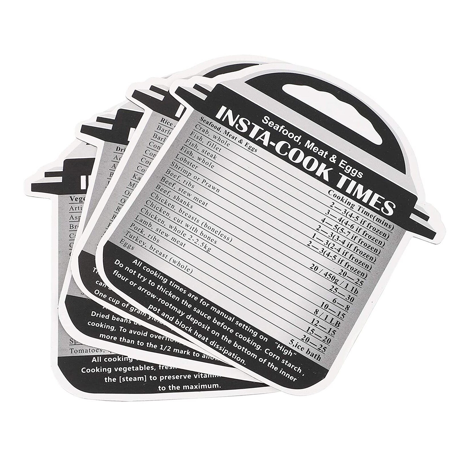 4Pcs Cooking Times Chart Magnetic Oil Resistant Schedule Perfect Air Fryer Accessories For Your Quick Reference