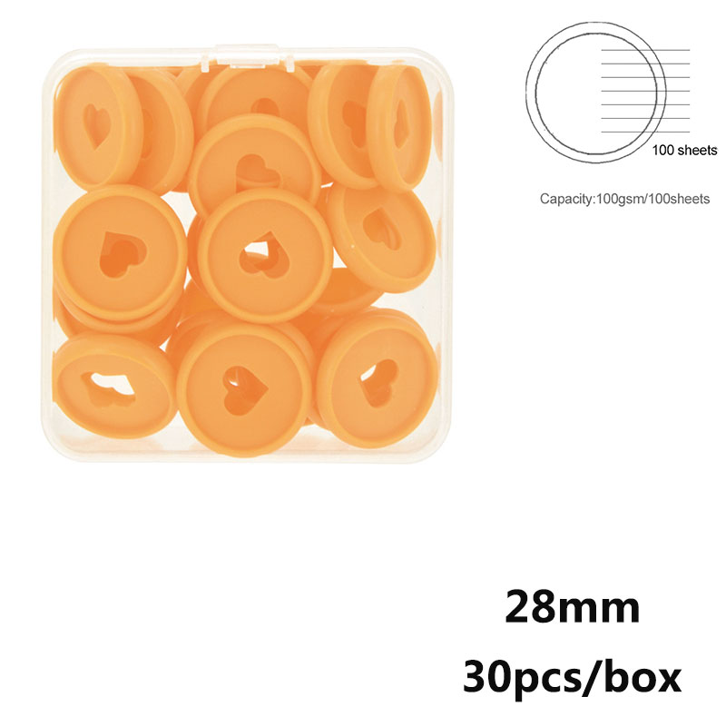 28mm A5 A6 Discbound Notebook Planner Discs Binding Ring Macaron Heart-shaped Mushroom Hole Disc Bound Discs Binding Supplies: Macaron Orange 28mm