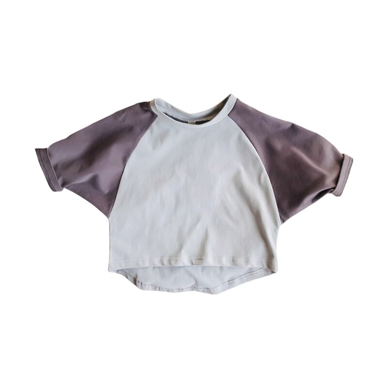 printemps et été enfants coton manches chauve-souris ample T-shirt haut de couleur chemise enfants: Gris / 18M