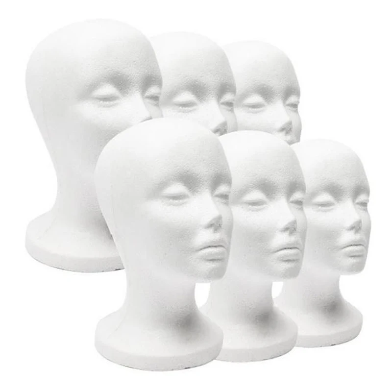 1pcs Vrouwelijke Piepschuim Schuim Mannequin Oefenpop Hoofd Model Hoed Bril Pruik Display Mannelijke Witte Schuim Mannequin Hoofd Houder Stand rack