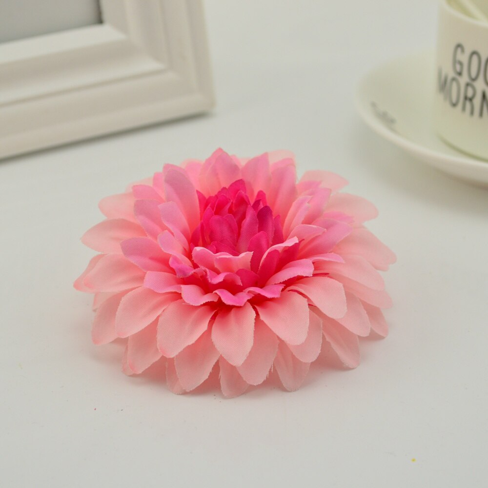 10 stuks kunstbloemen goedkoop voor bruiloften, banketten, huisdecoratie, doe-het-zelf krans, handgemaakte bloemkunst, zijden gerbera, chrysanthemum: Roze