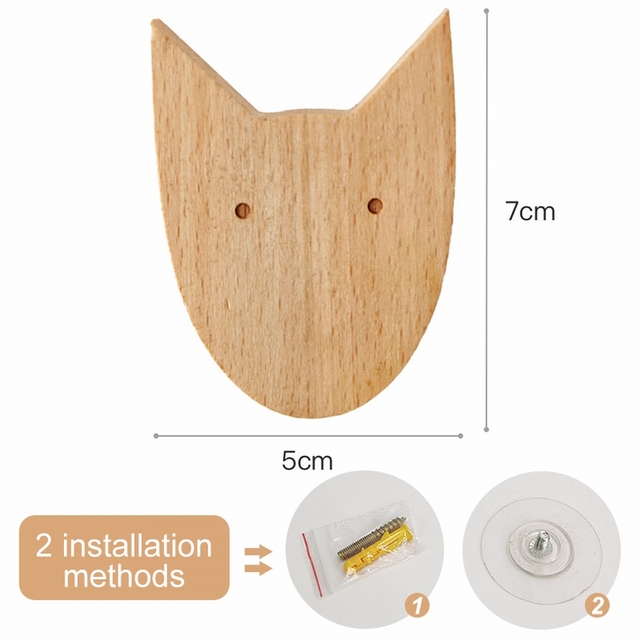 Crochets en bois d'animaux, 1 pièce, mignon, décoration de chambre, porte-clés mural, patère, porte de maison, crochet en bois, accessoires de cuisine, Gadget: Ivoire