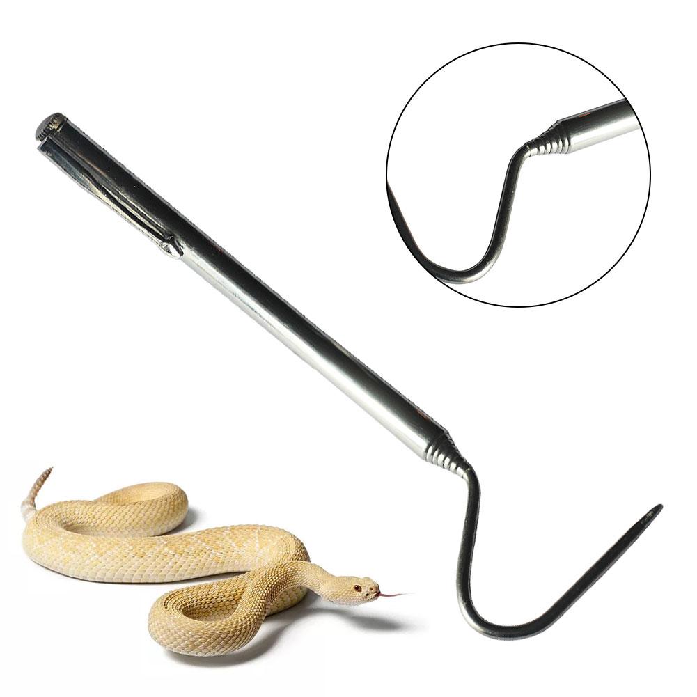 Stainless Steel Retractable Snake Hook Reptile Catcher Stick Snake Grabber Pick-up Handling Tool