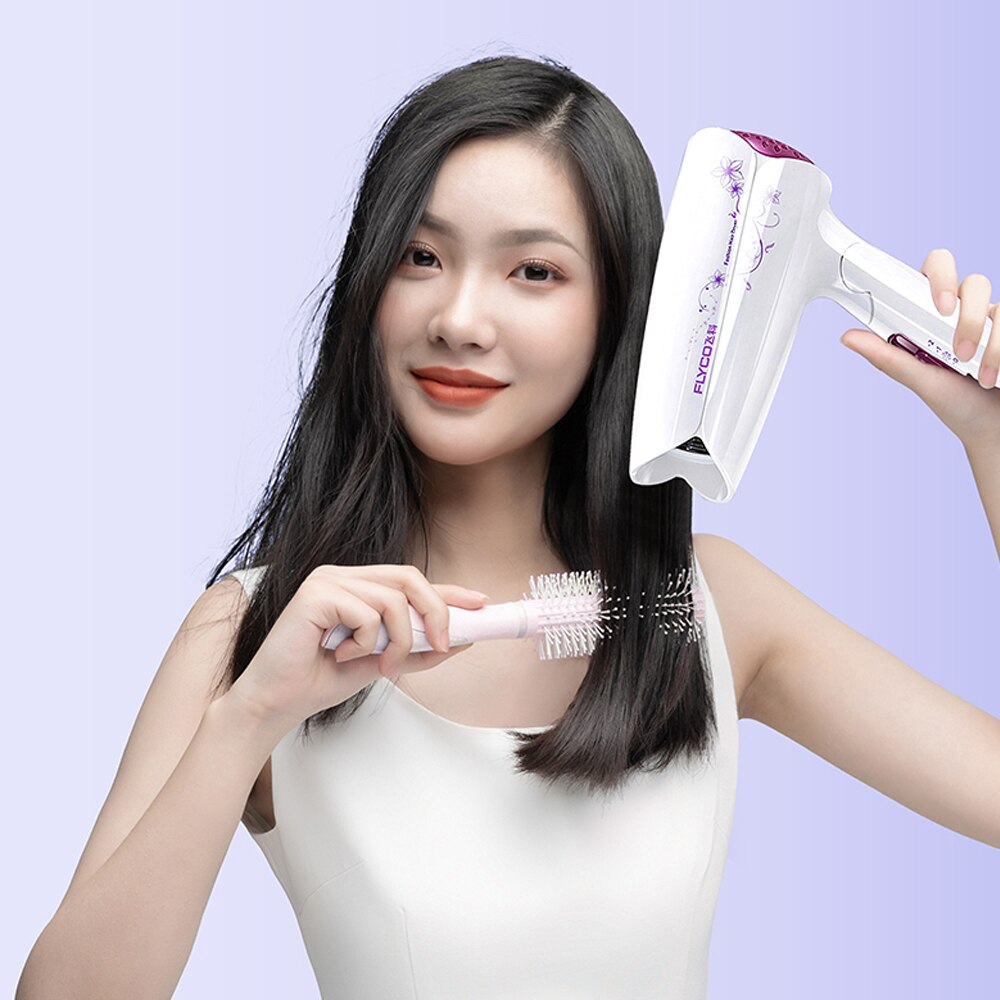 FLYCO-secador de pelo para el hogar, aire de calefacción y refrigeración, electrodomésticos de alta potencia, viento , poco ruido, UE