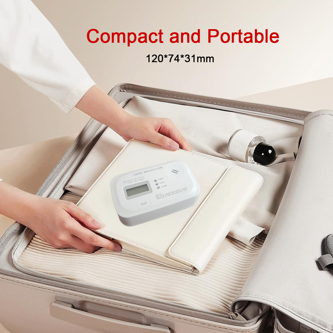 Koolmonoxidemelder EN50291 CO-sensor Draagbare koolmonoxidedetector voor thuis RV Reiskamp met AA-batterijen LCD-scherm