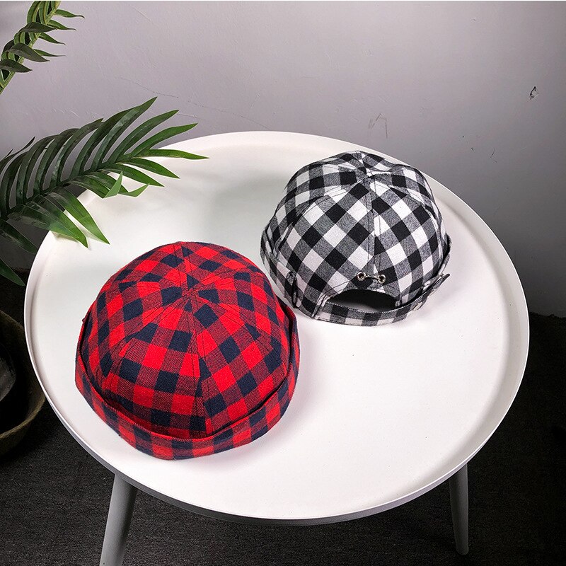 Stijl roosters katoen lente zomer dames heren pompoen baret franse kunstenaar beanie veelkleurige beanie