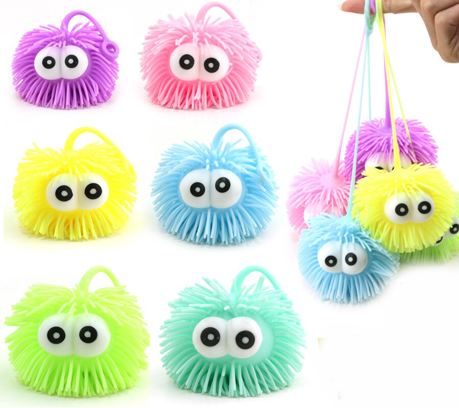 1 Pcs Grote Ogen Puffer Squish Speelgoed Bal Licht Up Stress Relief Voor Kinderen Speelgoed