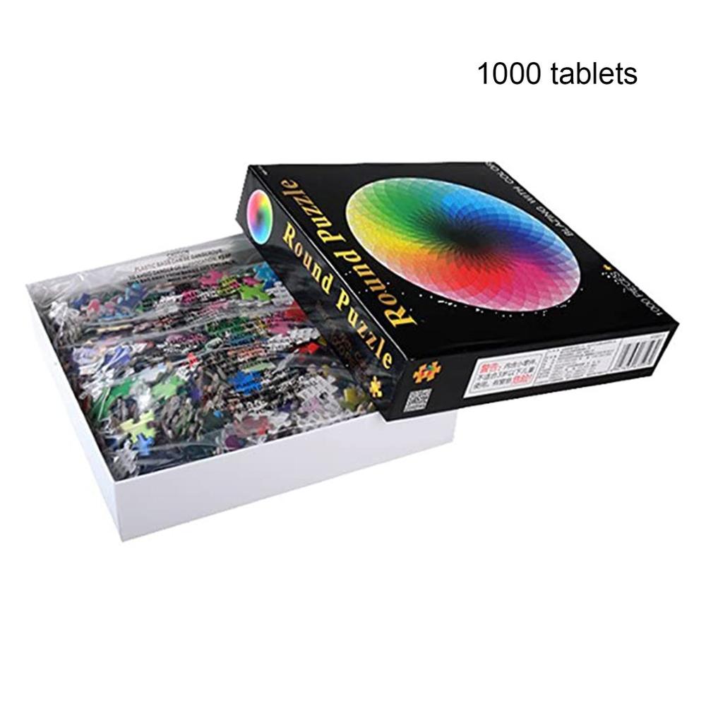 1000 Piece Puzzle Thousand Color Rainbow Puzzle Adult Stress Relief Puzzle Toy Round Rainbow Puzzle