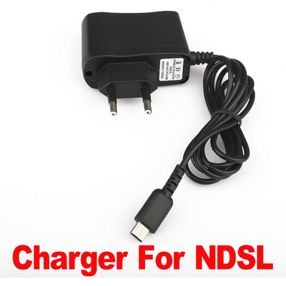 Zwarte eu-stekkerlader, voeding en netadapter voor nintendo dsl, ds lite en ndsl-console