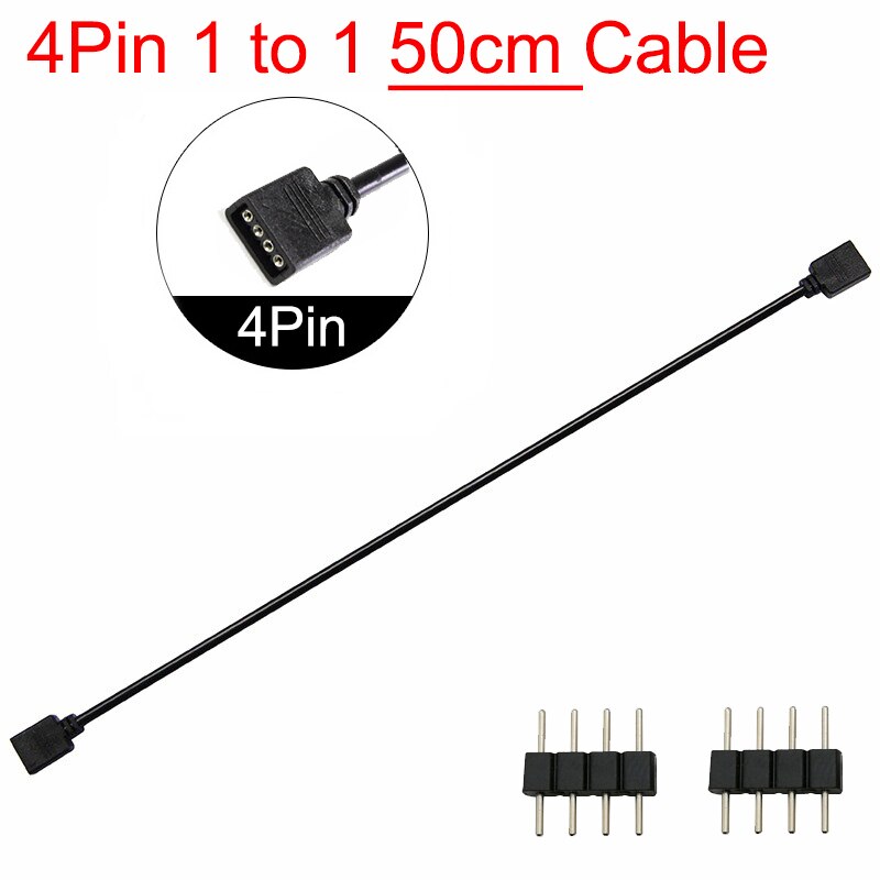 ARGB 5V 3Pin 12V 4Pin 30cm 50cm 1m 2m 3m 5m Verlängerungskabel Adapter 1 auf 1 2 3 4 5 Splitterkabel für MSI ASUS ASRock AURA LED: Silber