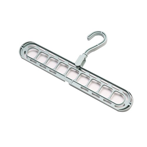 Clothes hangers 9-hole Multi-port Support Circle Magic Clothes Hanger Support baby Coat Hanger Multifunction Plastic Drying Rack: Green