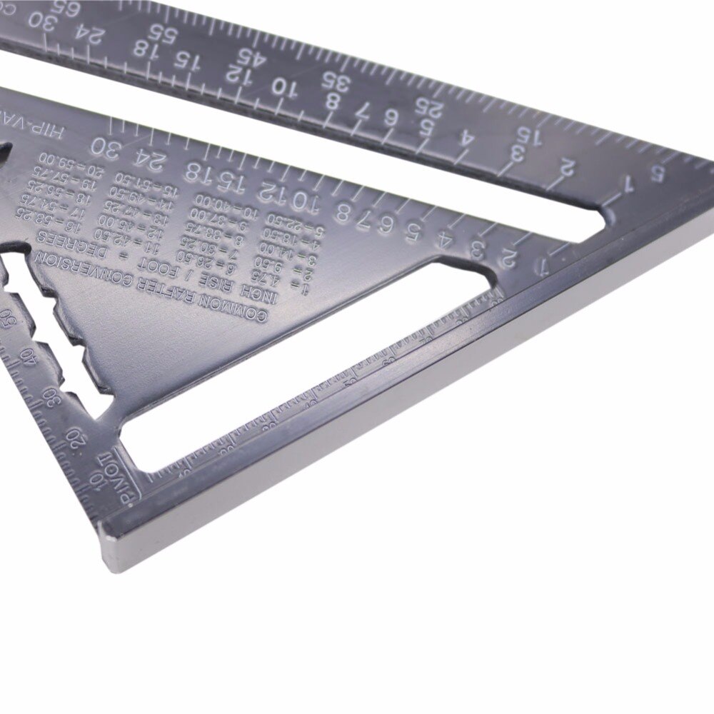 7 Inch Black Triangular Measuring Ruler Aluminum Alloy Square Layout Guide Construction Carpenter Woodworking Tools Inch And Cm