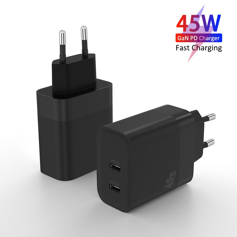 ILEPO-cargador doble USB tipo C para iPhone, dispositivo de carga rápida compatible con modelos 13, 12, 11 Max, Pro, XS, 8 Plus, iPad Pro Air, 45W, PD