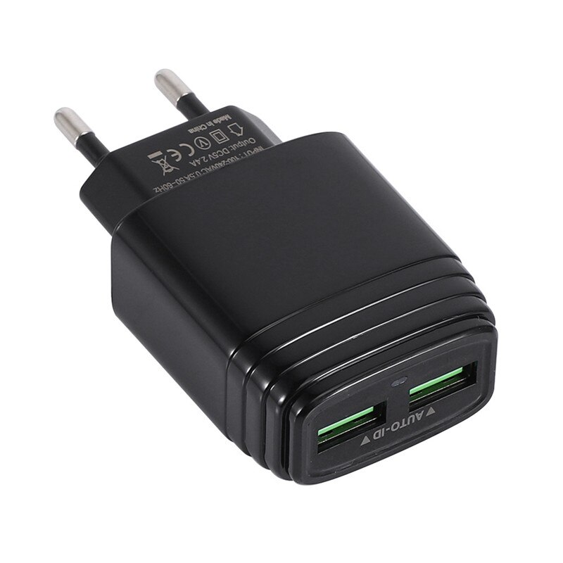 5V 2.4A USB Carregador de Parede Para Samsung Lenovo Meizu A10 M10 vivo U3x Umidigi 7A A5 PRÓ Redmi Telefone carga magnética Cabo Micro usb: Black EU Charger