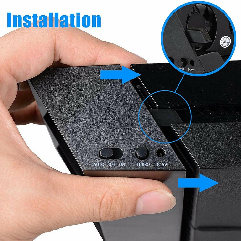 TP4-005 Control de temperatura Turbo inteligente, enfriador USB, 5 ventiladores para Playstation 4 para ventilador de radiación PS4