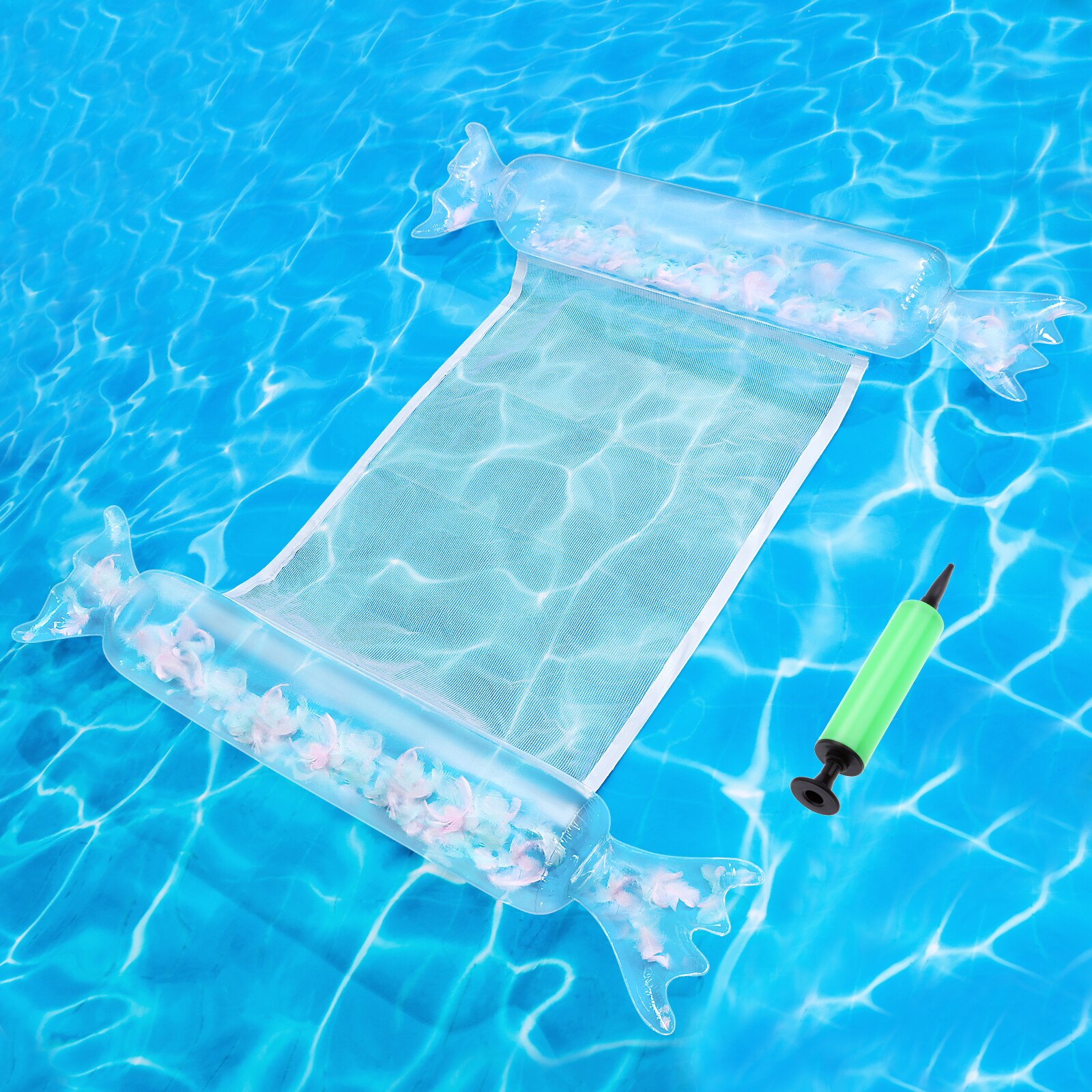 Inflatable Water Hammock, Swimming Pool Floats Ham... – Grandado