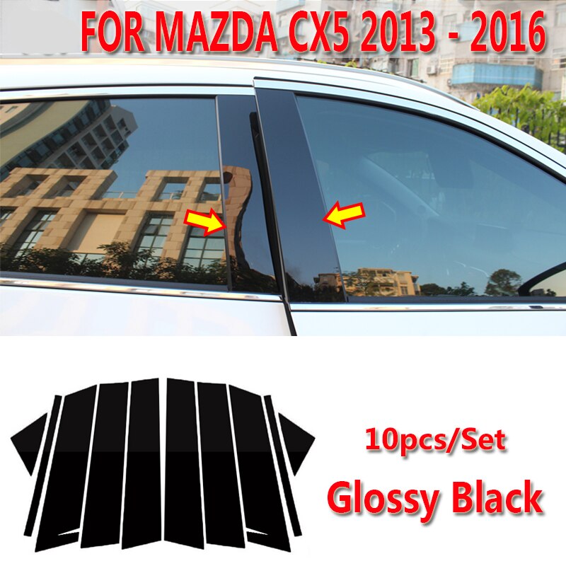 Zwarte stijlpalen voor mazda-cx -5 13-16 6 stuks deurbekleding pianobekleding raamstijlpalen deurbekleding raambekleding