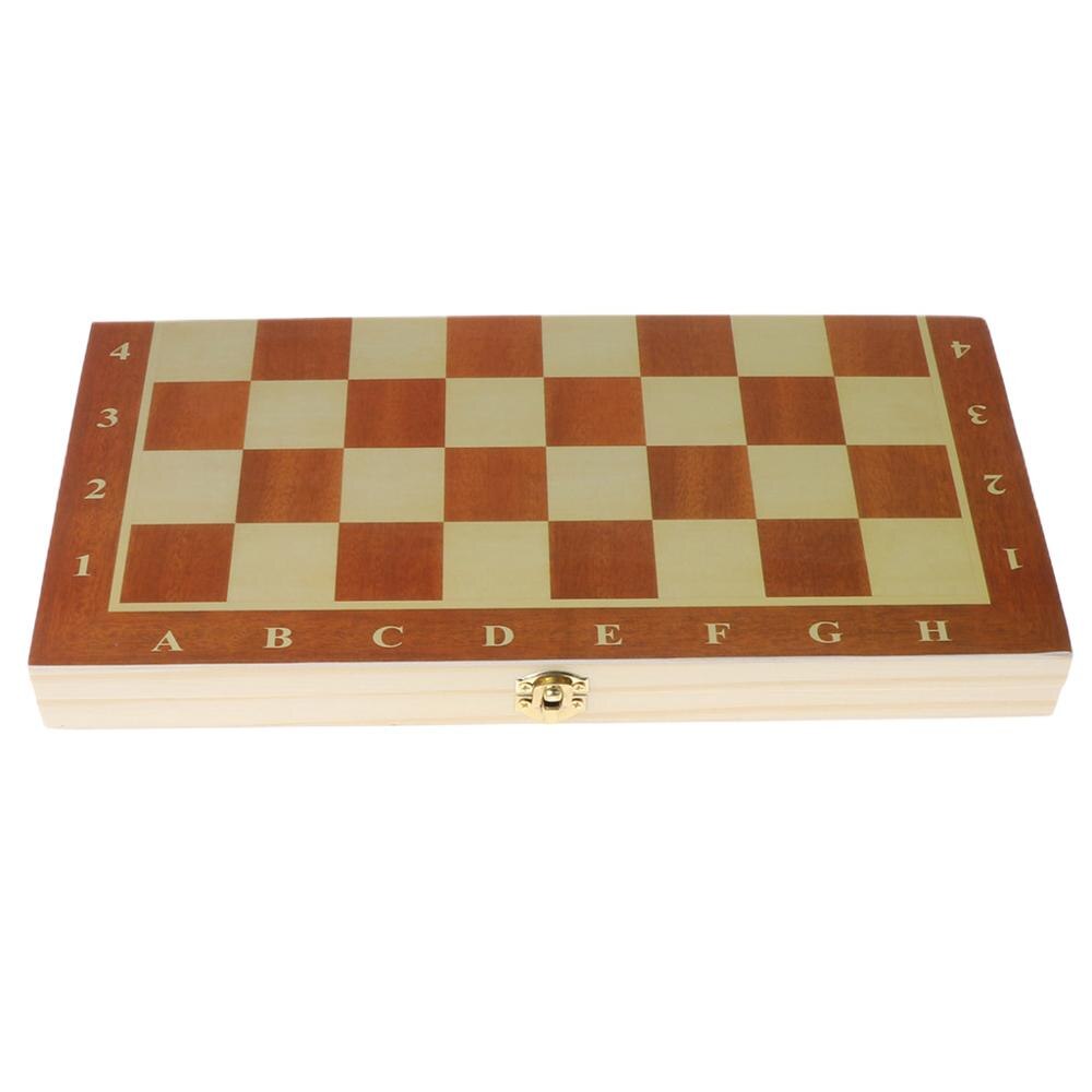 OOTDTY 3 in 1 Wooden International Chess Set Board Travel Games Chess Backgammon Draugh