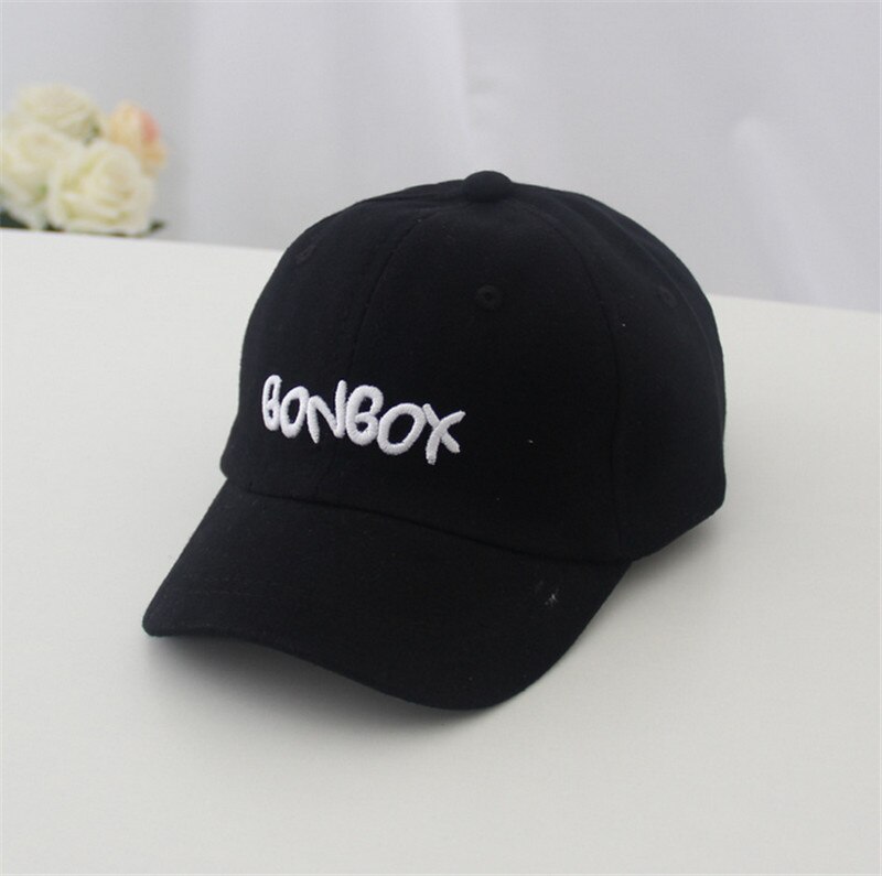 Kids Meisjes Jongens Baseball Cap Vlakte Strapback Brief Borduurwerk Hoeden Hip-Hop Stijl Causale Caps One Size: Black