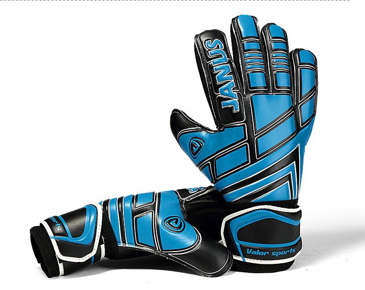 Janus Adulto Bambino Professionale guanti Da Portiere di Calcio Dito di Protezione Guanti Portiere di Calcio Obiettivo Custodi di Formazione Guanti JA390: blue black / size 9