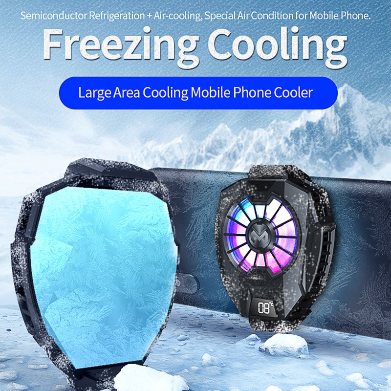 Semiconductor Refrigeration Phone Cooling Fan For Android iOS Game Radiator Black Portable Cell Phone Cooler