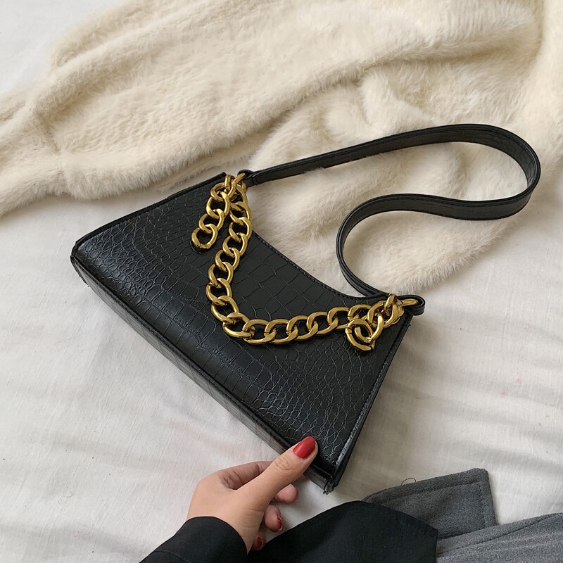 Casual alligator ketting handtassen dames krokodillenpatroon schoudertassen dames pu leren okselpakket dames handtas clutch