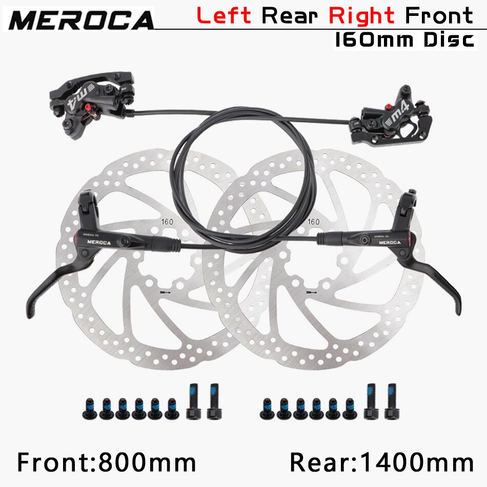 Mountain Bike Disc Brake Set 4 Pistons MTB Hydraulic Brakes 800/1400mm Four Pistons Oil Pressure Calipers For AM Enduro E4 ZEE