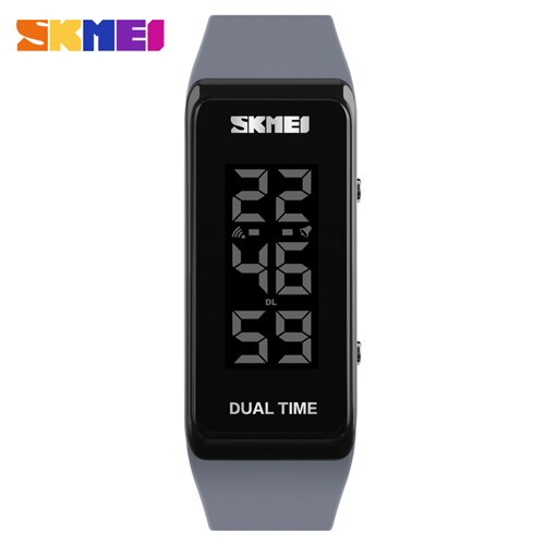 SKMEI Vrouwen Sport Horloges LED Elektronische Digitale Horloges Waterdichte Outdoor Sport Vrouwen Polsbandje Horloge: Gray