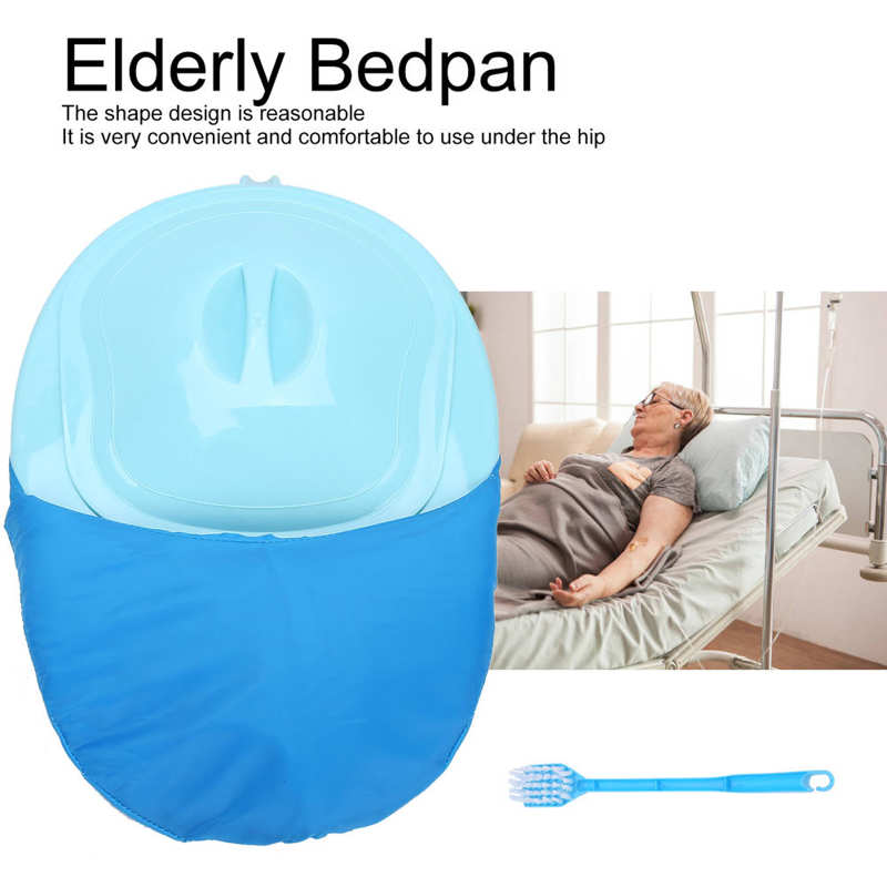 Portable Household Bedridden Patient Elderly Bedpan Pregnant Women Adult Nursing Care Reusable Anti-Spill Blue Urinal Bedpan