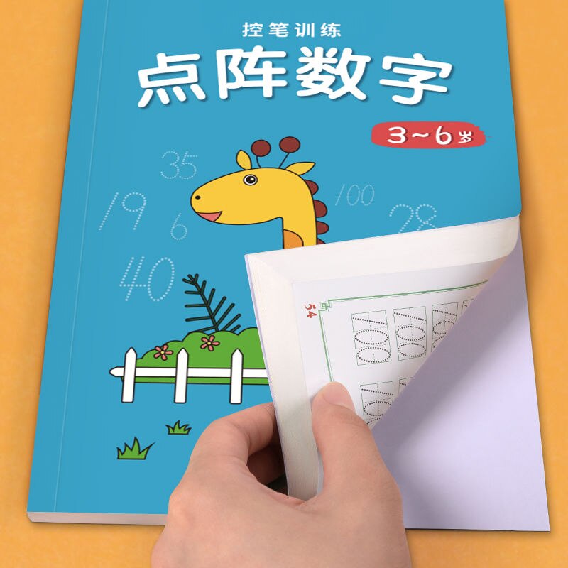 Kindergarten Numbers Pen Control Training Dot Matrix Strokes for Calligraphy Numbers 0-100 Handwriting Textbook Learning Math
