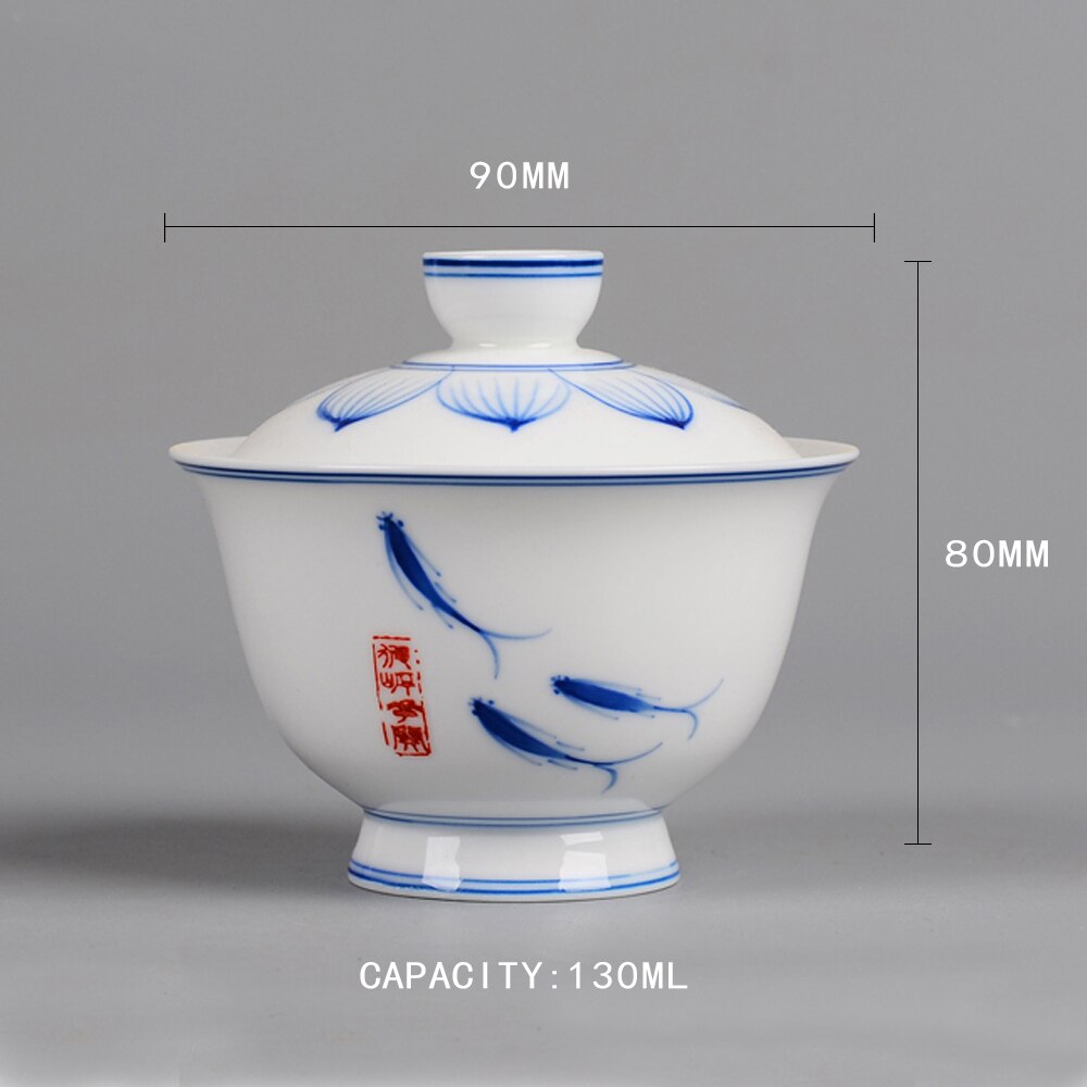 Chinese Pottery Gaiwan Tea Set China Traditions lid bowl brew tea cup Hand Painted Gai Wan