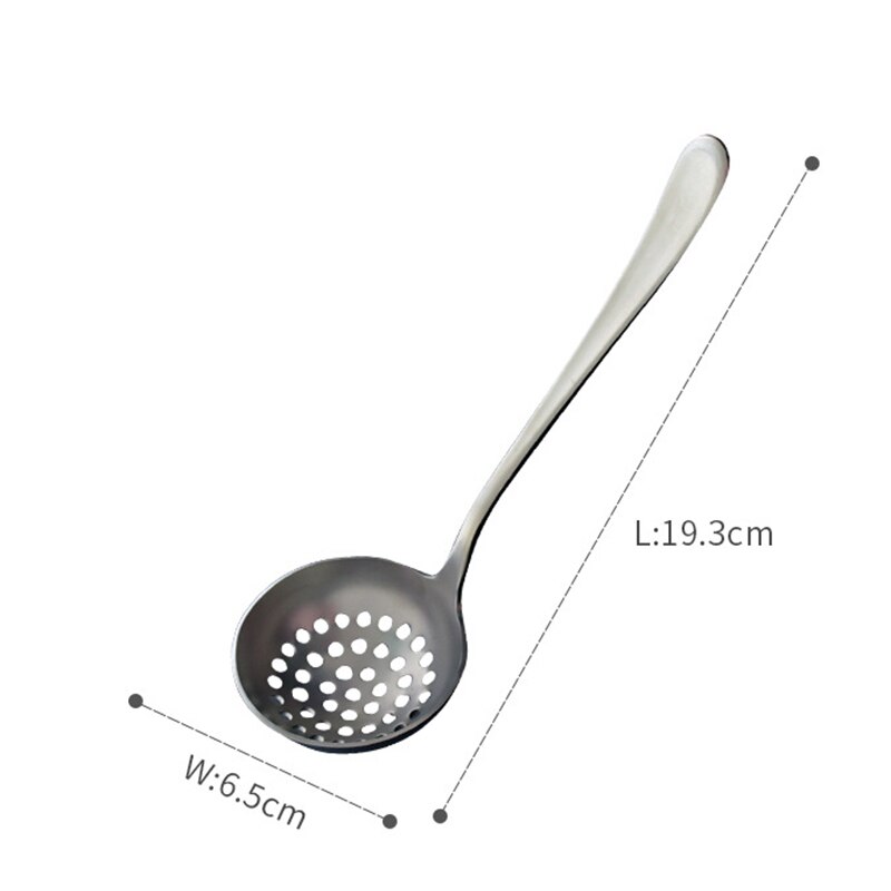 De acero inoxidable 304 estofado ranurado sopa salsa colador de cazo esfuerzo cuchara servir espumadera de cocina utensilios de cocina: Silver Colander