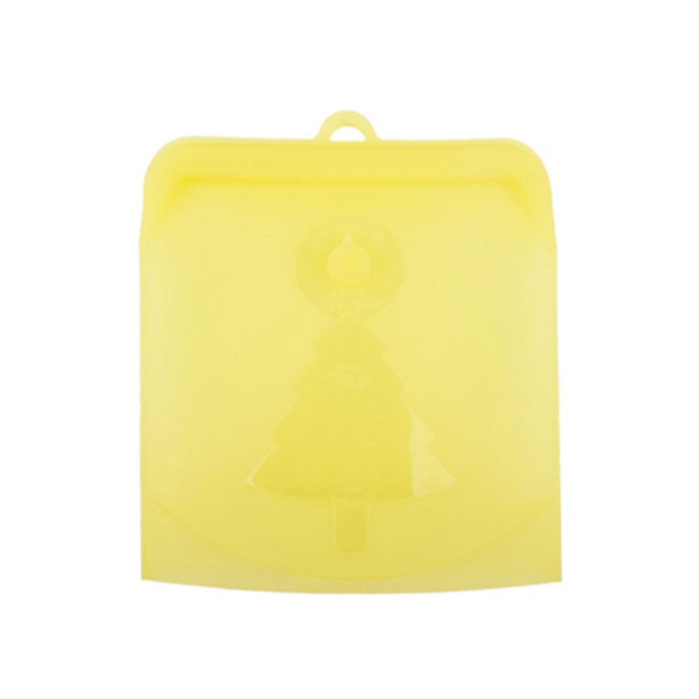 Semi-transparante, zelfsluitende siliconen keukenkoelkast-voedselopbergzakorganizer: Geel l