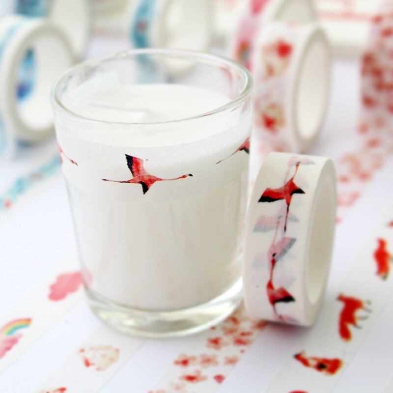 15Mm X 7M Roze Fall Eenhoorn Papier Leuke Washi Tape Japanse Briefpapier Decoratieve Afplakband Stickers Scrapbooking